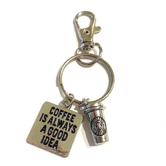 Coffee Is Always A Good Idea Keychain Purse Charm - Picture 5 of 10